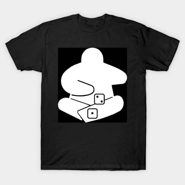 Meeple Rolling Dice T-Shirt by Canderella